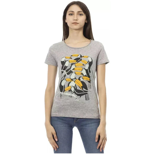 Trussardi Action Gray Cotton Women T-Shirt Trussardi Action