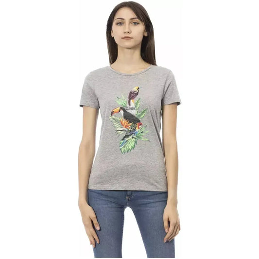 Trussardi Action Gray Cotton Women T-Shirt Trussardi Action