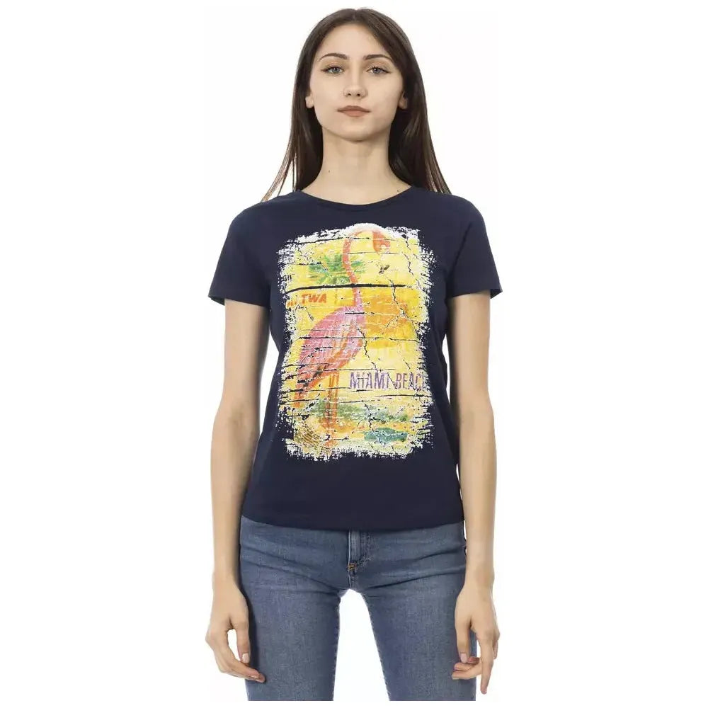 Trussardi Action Blue Cotton Women T-Shirt Trussardi Action