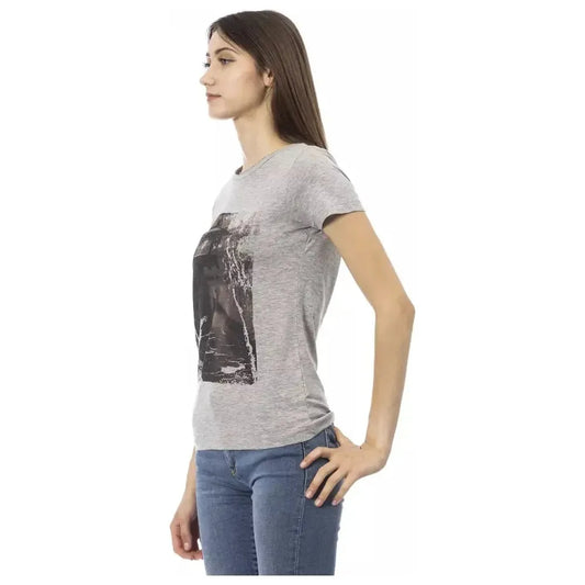 Trussardi Action Gray Cotton Women Top Trussardi Action