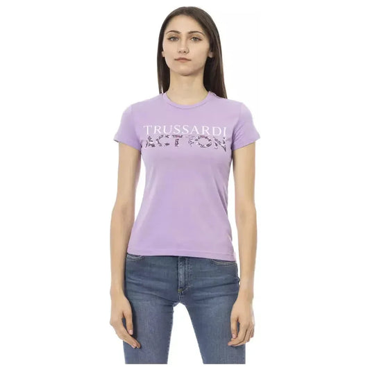 Trussardi Action Purple Cotton Women Top Trussardi Action