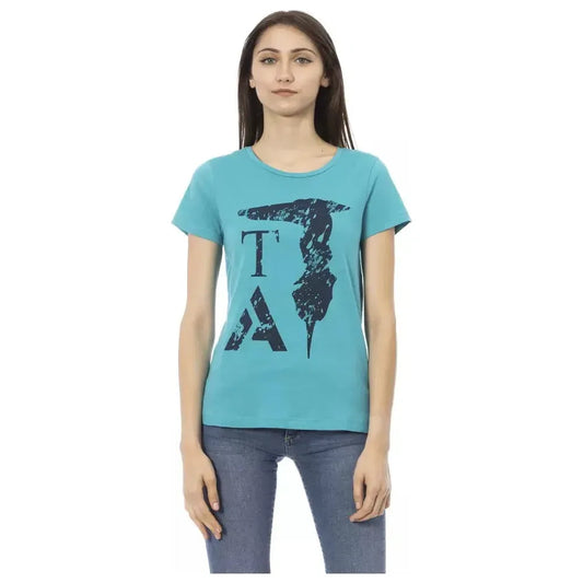 Trussardi Action Light Blue Cotton Women T-Shirt Trussardi Action