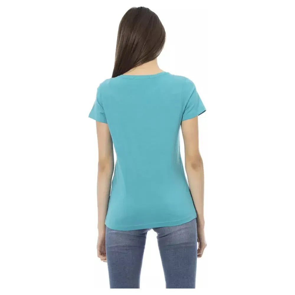 Trussardi Action Light Blue Cotton Women T-Shirt Trussardi Action