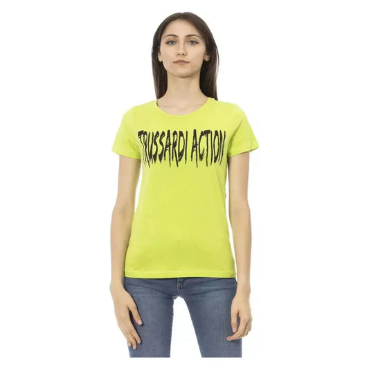 Trussardi Action Green Cotton Women T-Shirt Trussardi Action