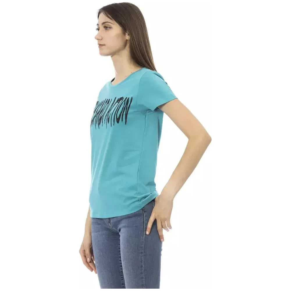 Trussardi Action Light Blue Cotton Women T-Shirt Trussardi Action