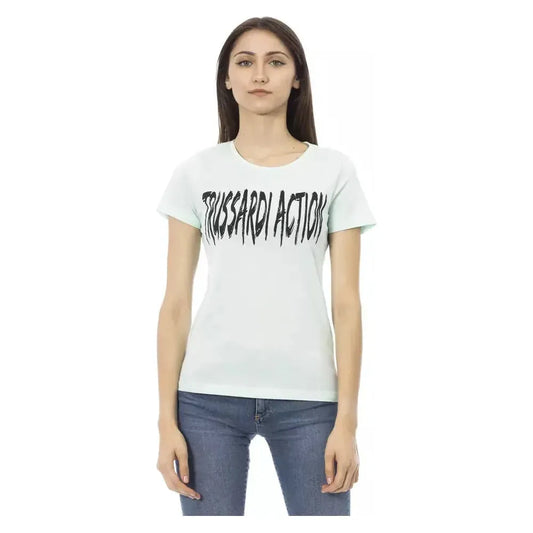 Trussardi Action Light Blue Cotton Women T-Shirt Trussardi Action