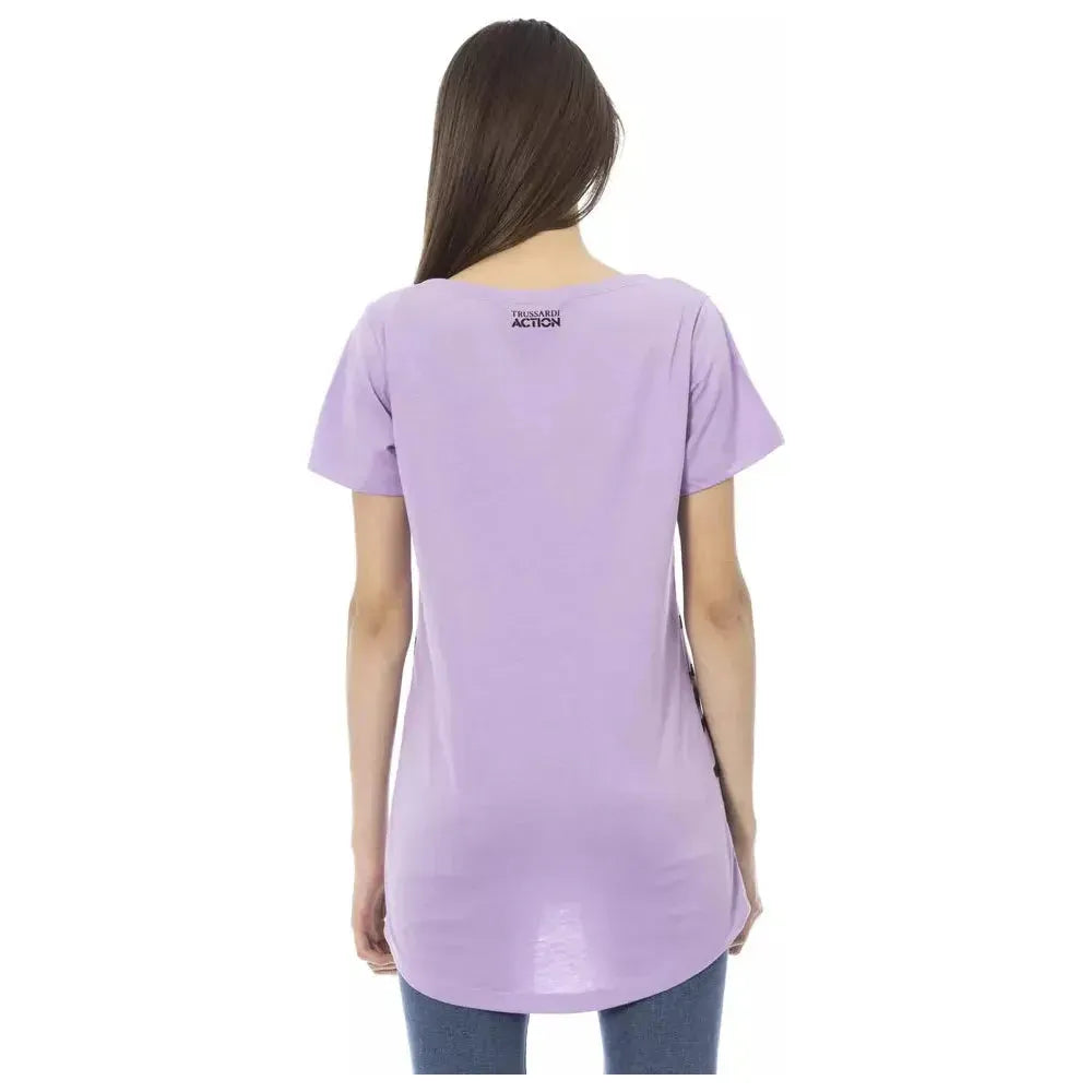 Trussardi Action Purple Cotton Women Top Trussardi Action