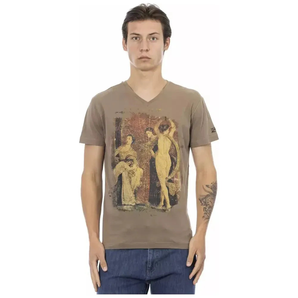 Trussardi Action Brown Cotton Men T-Shirt