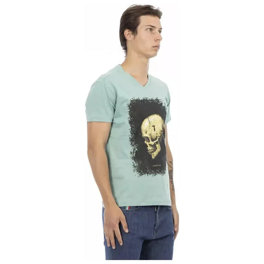 Trussardi Action Green Cotton Men T-Shirt Trussardi Action