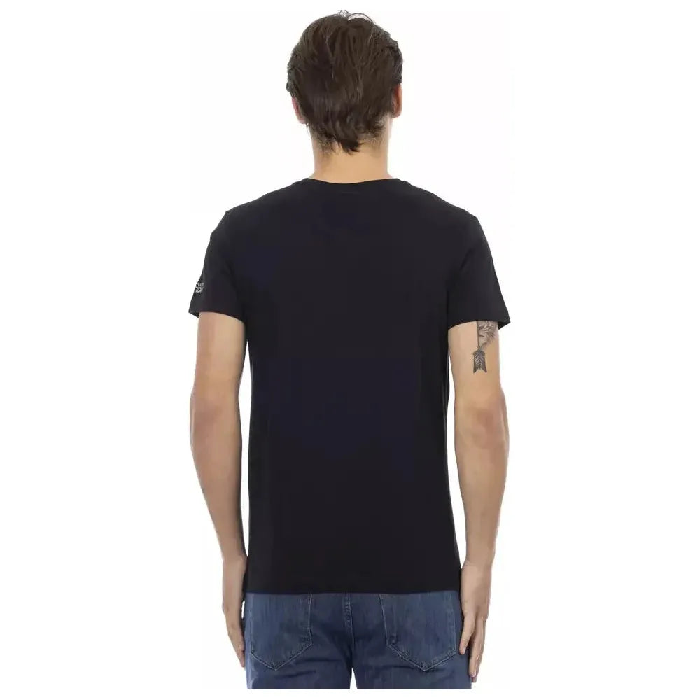 Trussardi Action Black Cotton Men T-Shirt Trussardi Action