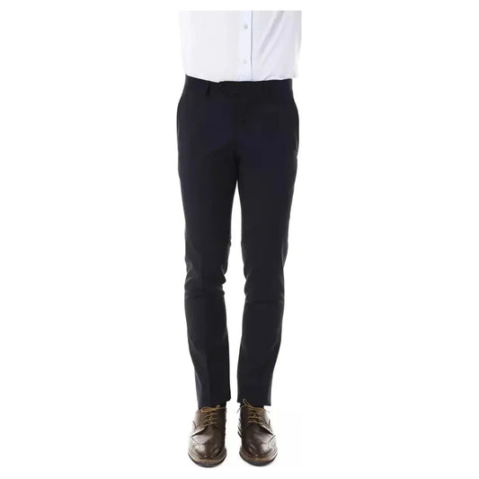 Uominitaliani Gray Wool Men Pant Uominitaliani