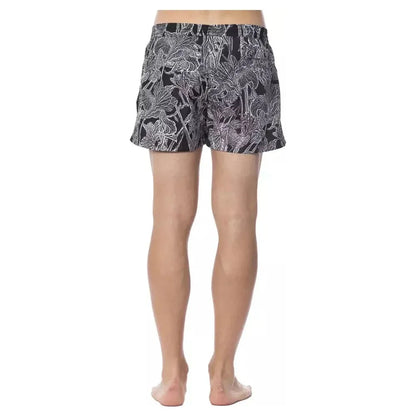 Roberto Cavalli Sport Black Polyester Men's Swimwear