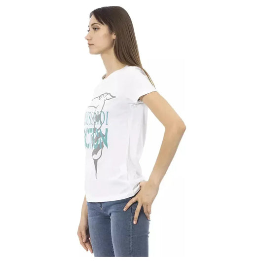 Trussardi Action White Cotton Women T-Shirt Trussardi Action