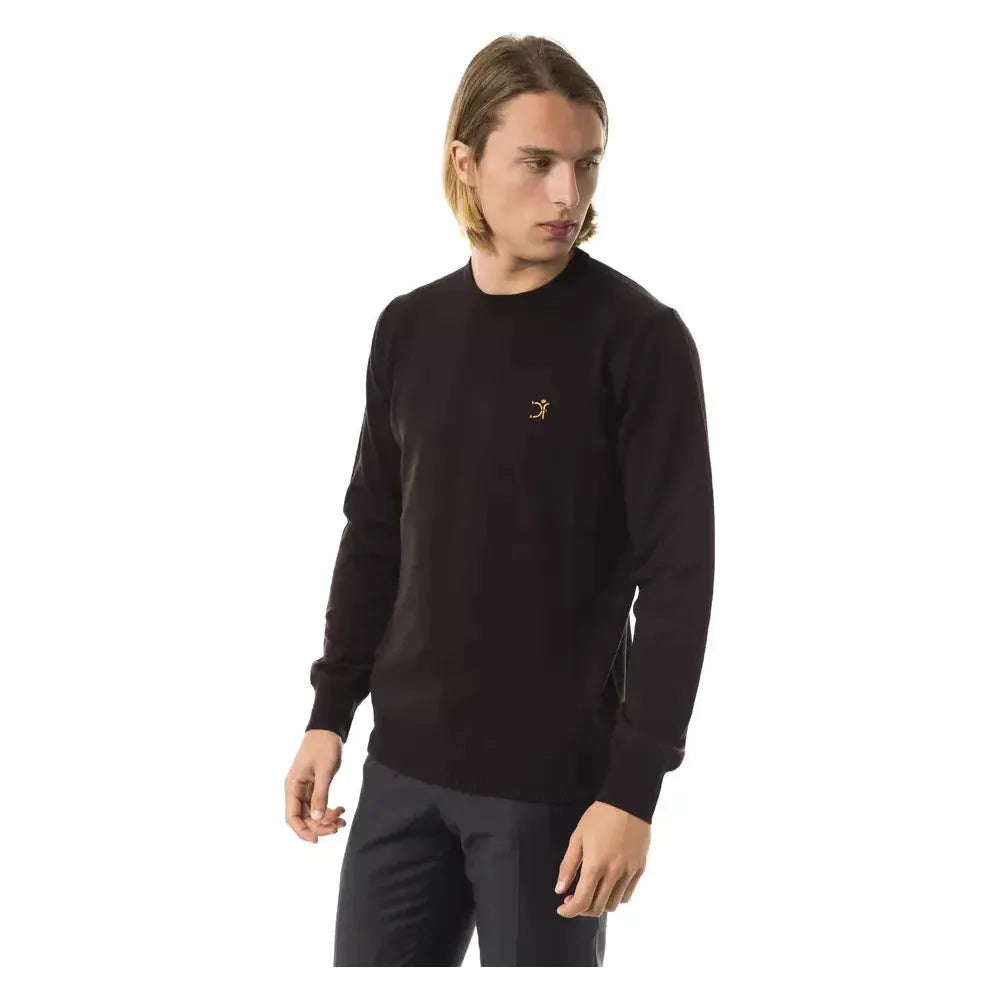 Uominitaliani Brown Merino Wool Men Sweater