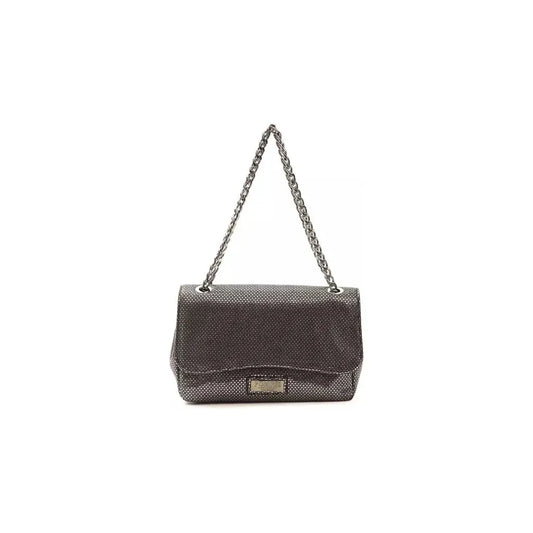 Pompei Donatella Gray Leather Women Crossbody Bag Pompei Donatella