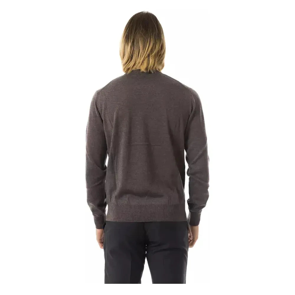 Uominitaliani Gray Merino Wool Men Sweater Uominitaliani