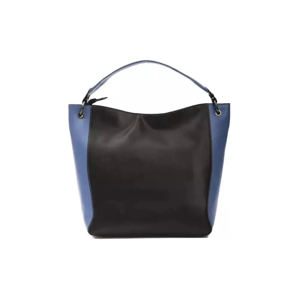 Pompei Donatella Black Leather Women Shoulder Bag Pompei Donatella