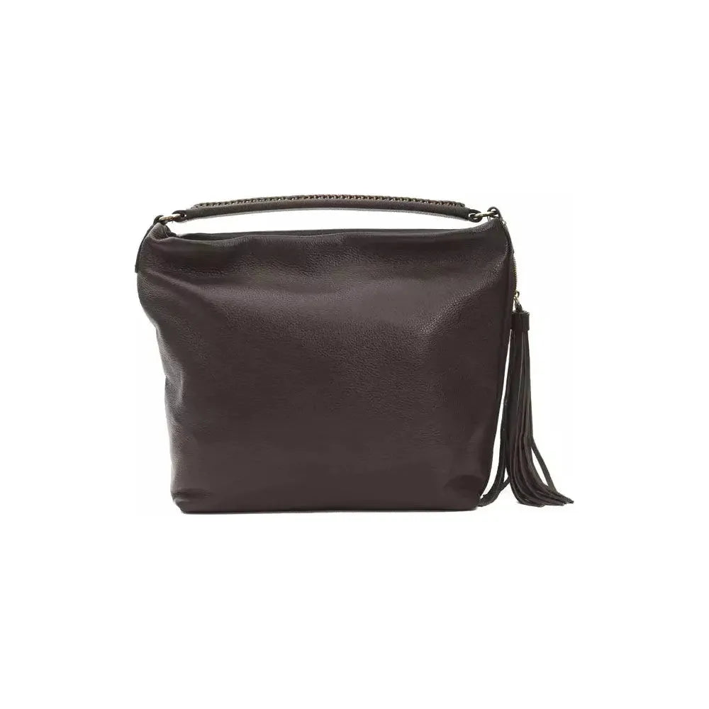 Pompei Donatella Brown Leather Women Shoulder Bag Pompei Donatella