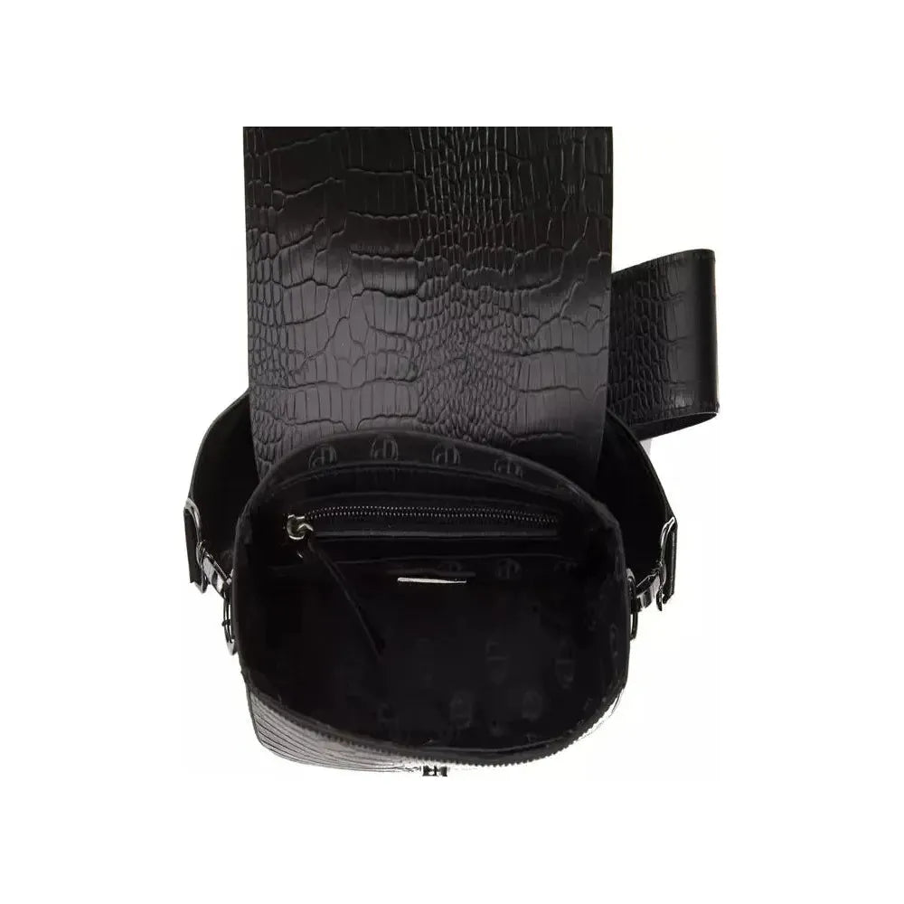 Pompei Donatella Black Leather Women Crossbody