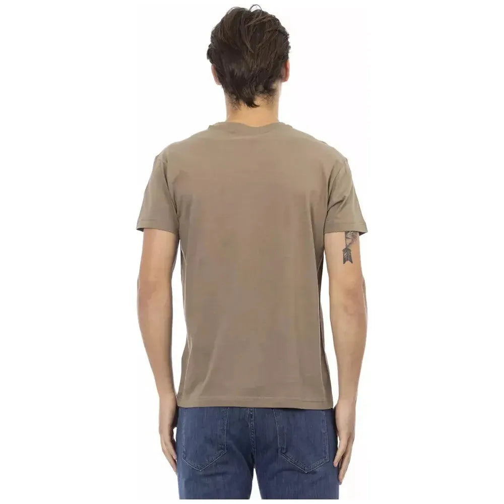 Trussardi Action Brown Cotton Men T-Shirt Trussardi Action