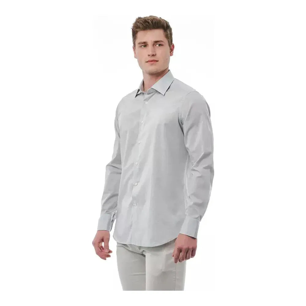 Bagutta Gray Cotton Men Shirt Bagutta