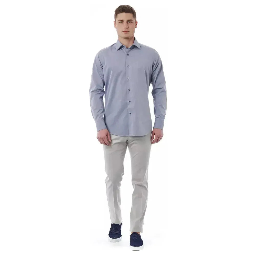 Bagutta Gray Cotton Men Shirt Bagutta