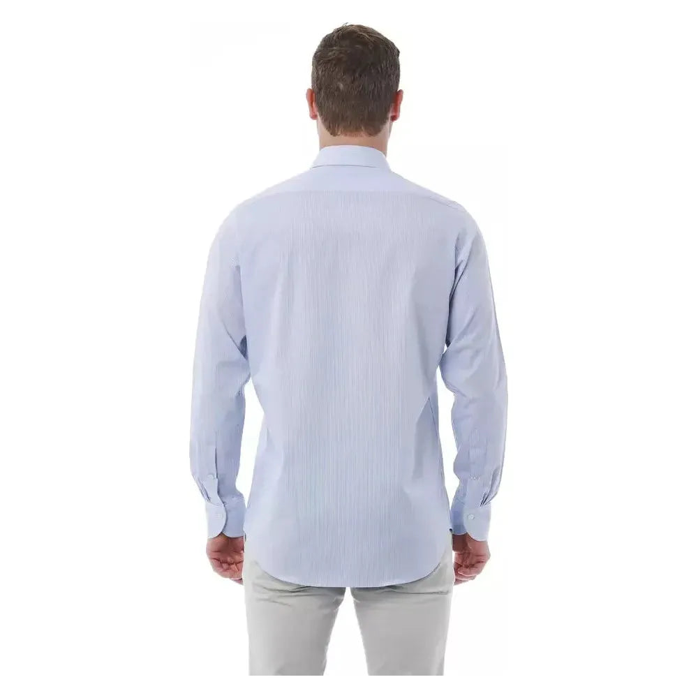 Bagutta Light Blue Cotton Men Shirt Bagutta