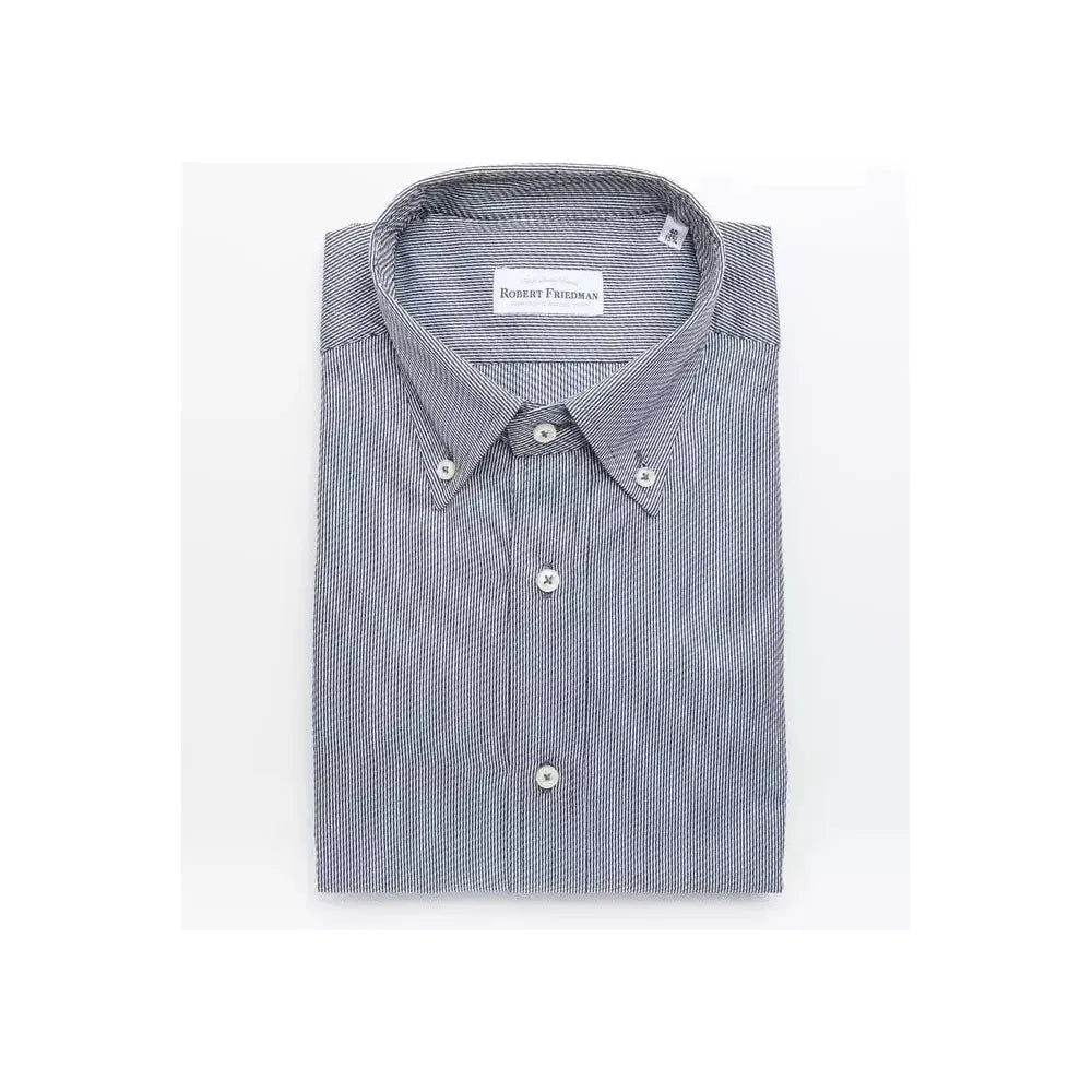 Robert Friedman Blue Cotton Men Shirt Robert Friedman