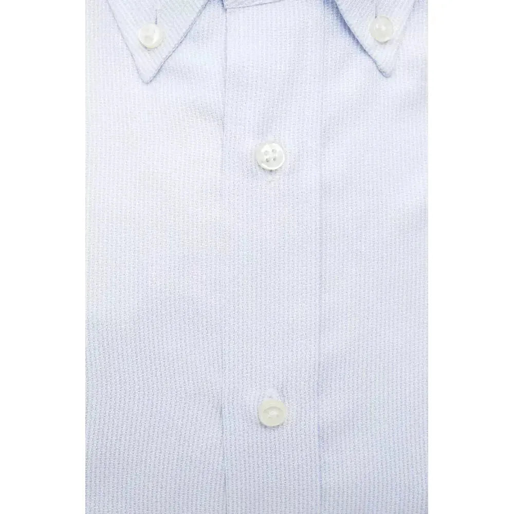 Robert Friedman Light Blue Cotton Men Shirt Robert Friedman