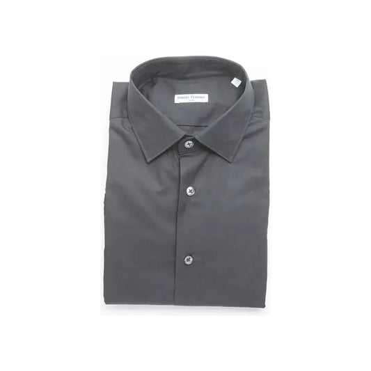 Robert Friedman Black Cotton Men Shirt Robert Friedman