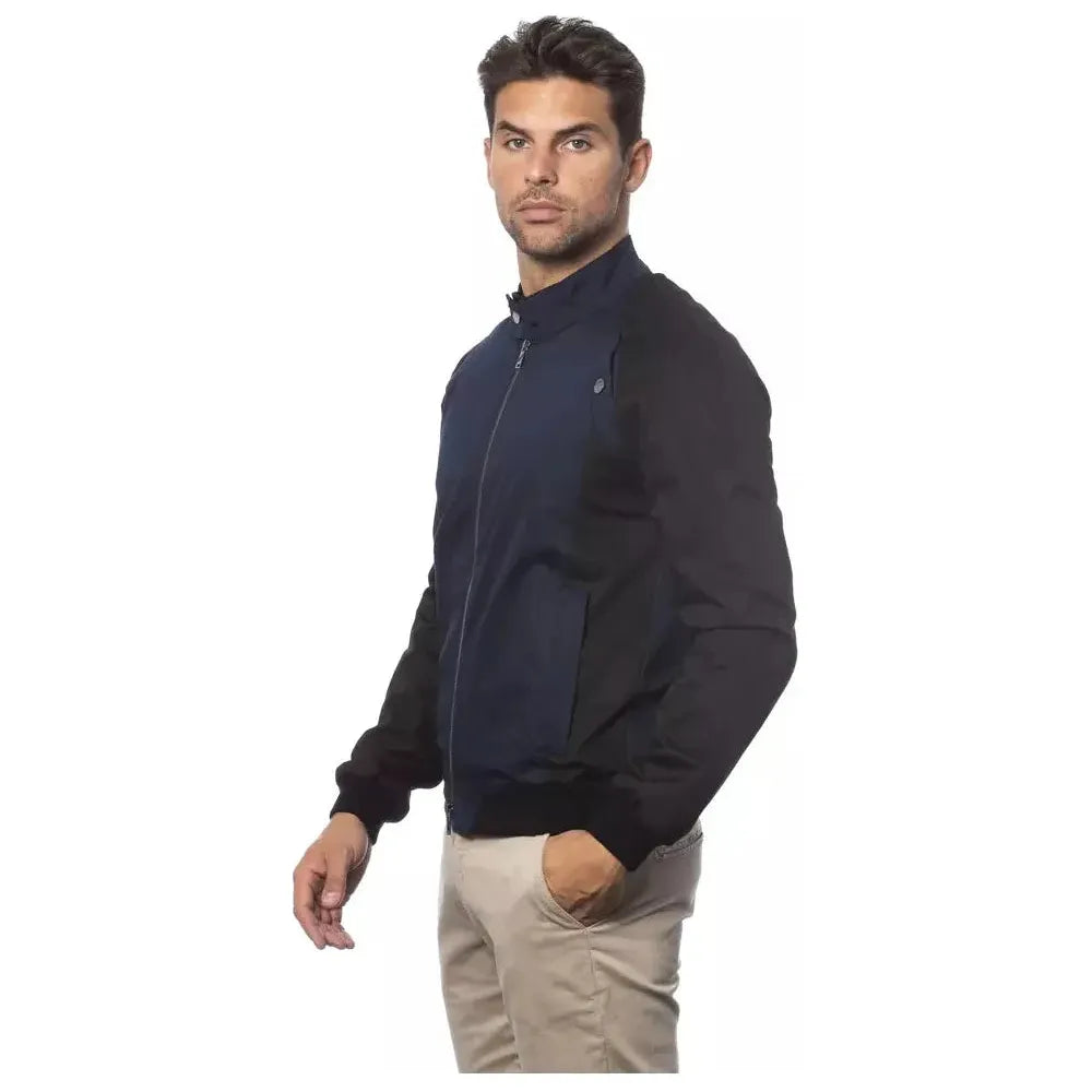 Verri Blue Cotton Men Bomber Jacket Coats & Jackets Verri