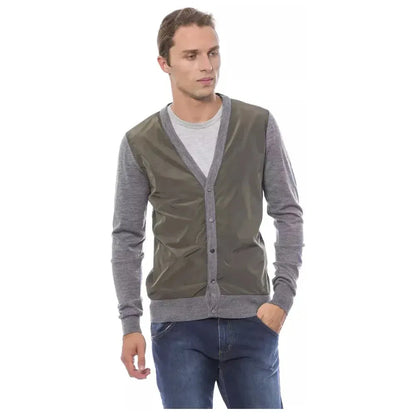 Verri Gray Wool Men's Cardigan 1728,67345744032,Cardigans - Men - Clothing,Cardigans - Sweaters - Clothing,Clothing,Gray,Men,Men - Clothing,New with tags,Sweaters - Clothing,Verri,XL,XXL