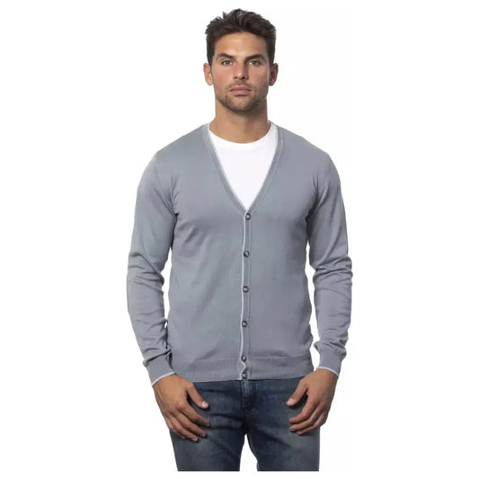 Verri Gray Cotton Men's Cardigan 1728,67345744032,Cardigans - Men - Clothing,Cardigans - Sweaters - Clothing,Clothing,Gray,IT50 | L,Men,Men - Clothing,New with tags,Sweaters - Clothing,Verri