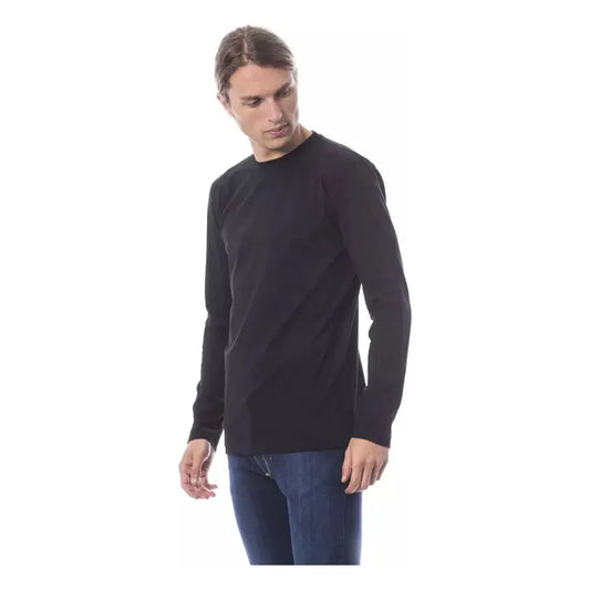 Verri Black Cotton Men's Long Sleeve T-Shirt Verri