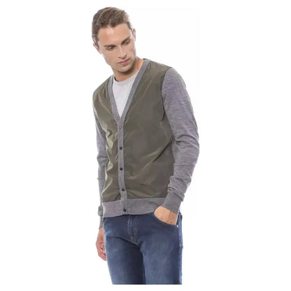 Verri Gray Wool Men's Cardigan 1728,67345744032,Cardigans - Men - Clothing,Cardigans - Sweaters - Clothing,Clothing,Gray,Men,Men - Clothing,New with tags,Sweaters - Clothing,Verri,XL,XXL