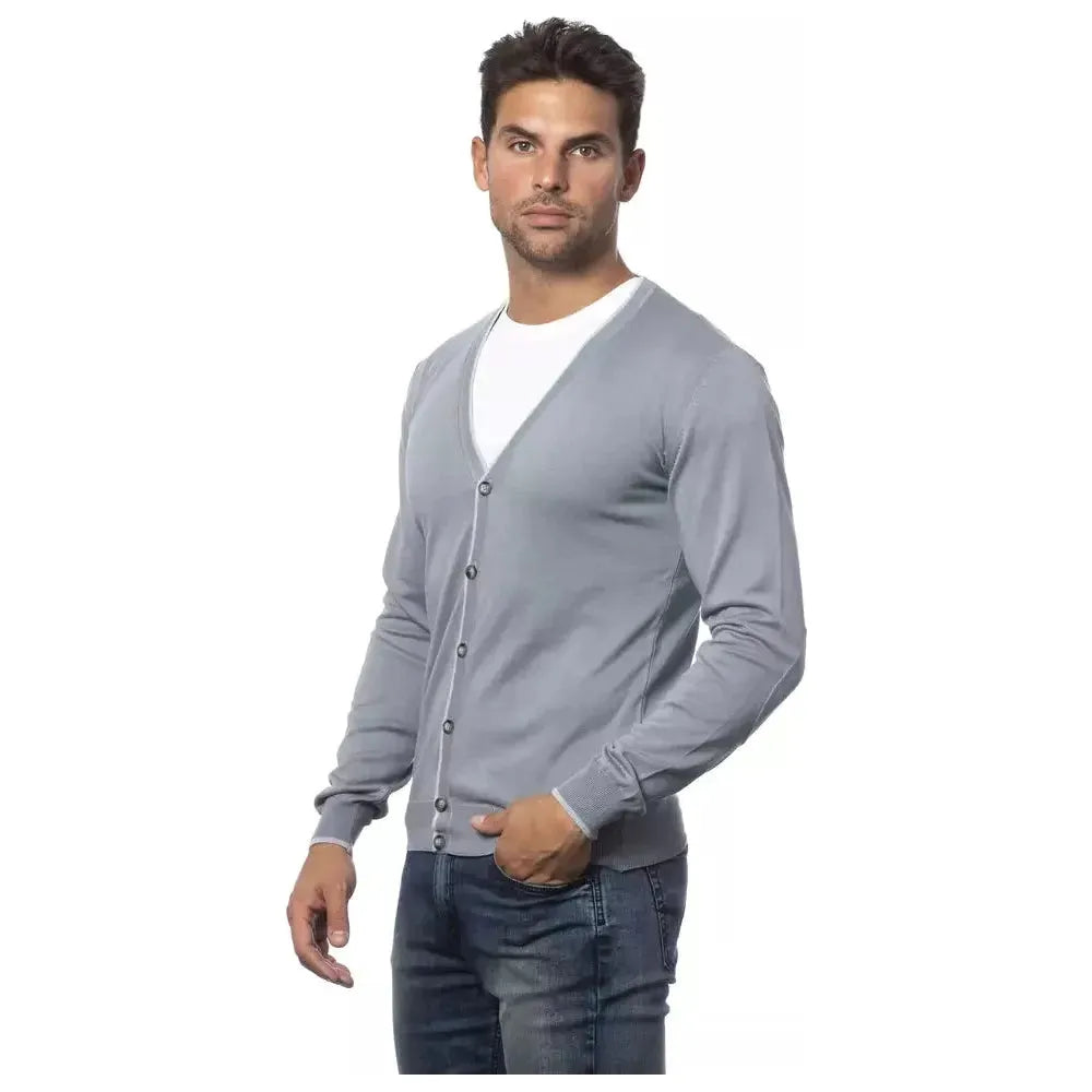 Verri Gray Cotton Men's Cardigan 1728,67345744032,Cardigans - Men - Clothing,Cardigans - Sweaters - Clothing,Clothing,Gray,IT50 | L,Men,Men - Clothing,New with tags,Sweaters - Clothing,Verri