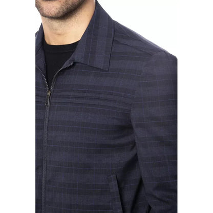 Verri Blue Wool Light Jacket 1728,67465543840,Blue,Bombers - Jackets & Coats - Clothing,Clothing,IT54 | XXL,Jackets & Coats - Clothing,Jackets - Men - Clothing,Men,Men - Clothing,New with tags,Verri