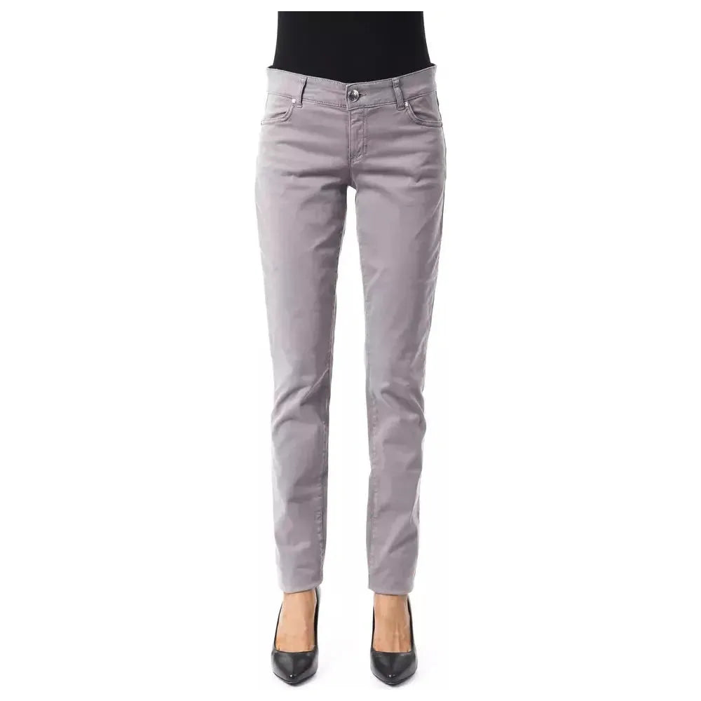 BYBLOS Gray Cotton Women Pants BYBLOS