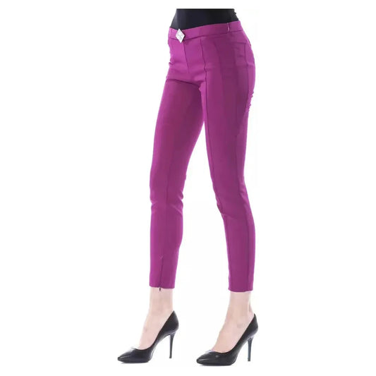 BYBLOS Purple Polyester Women Pants BYBLOS