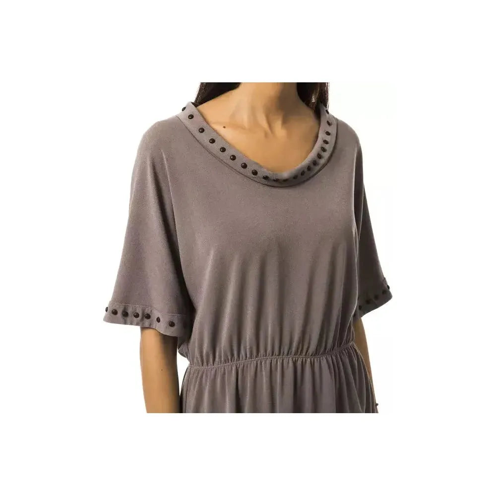 BYBLOS Gray Polyester Women T-Shirt BYBLOS