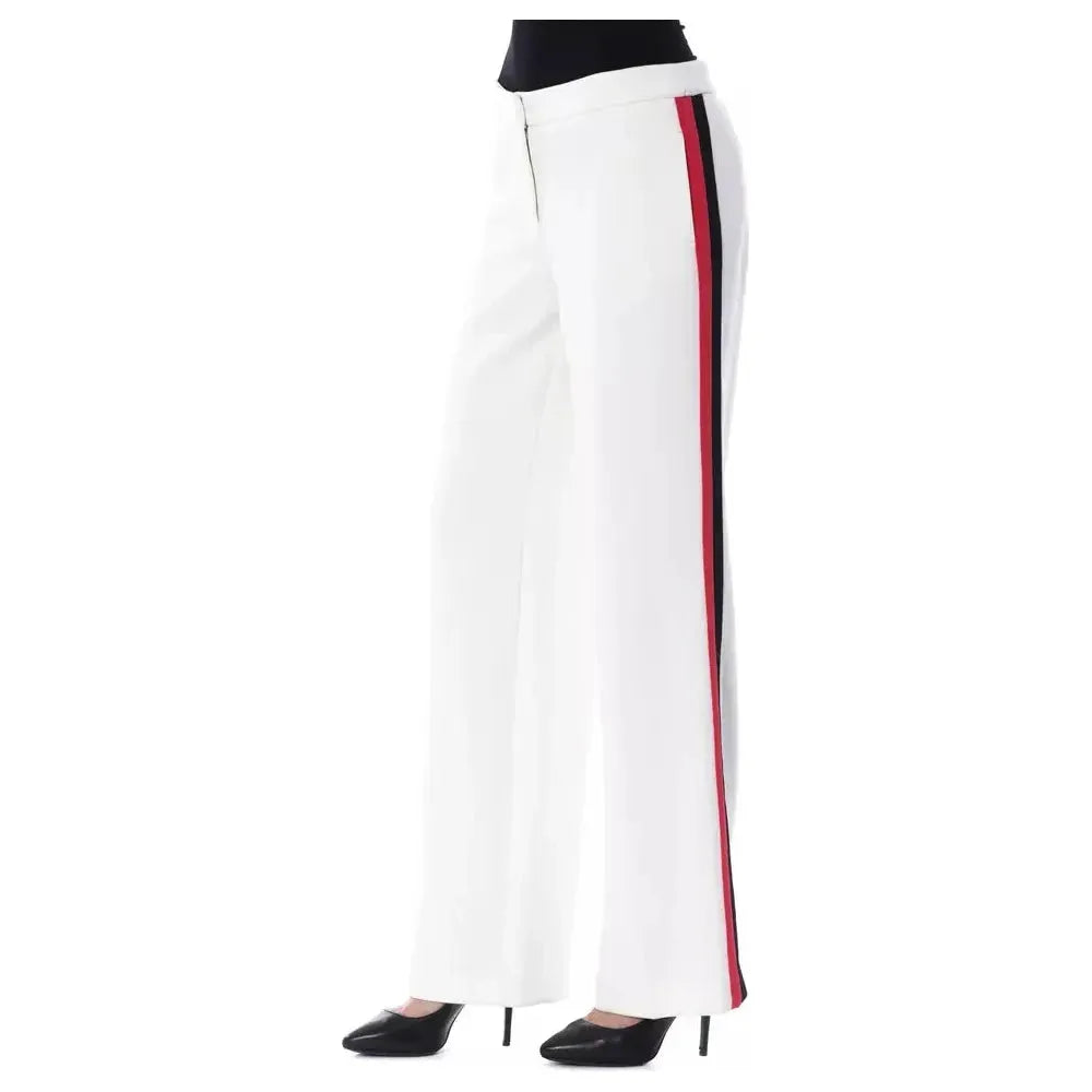 BYBLOS White Polyester Women Pant Jeans & Pants BYBLOS