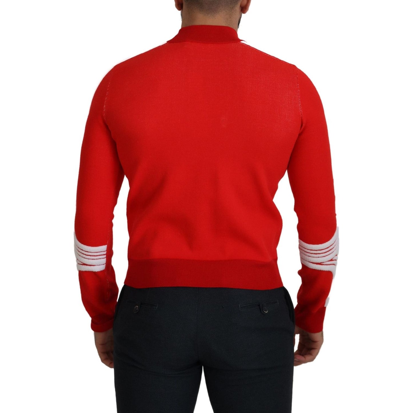 GCDS Elegant Red Pullover Sweater for Men GCDS