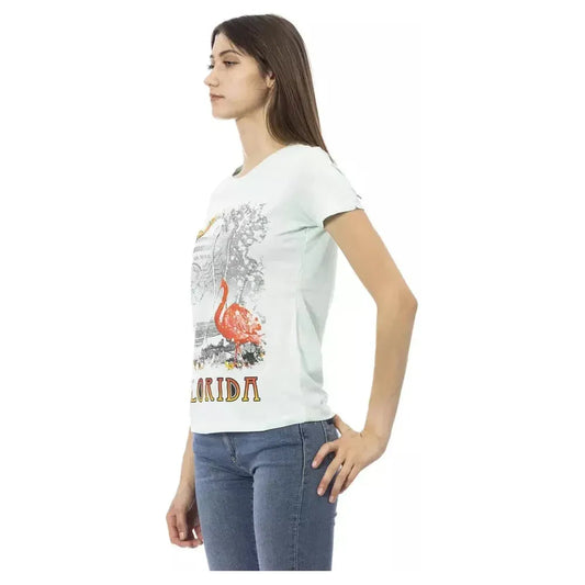 Trussardi Action Light Blue Cotton Women T-Shirt Trussardi Action