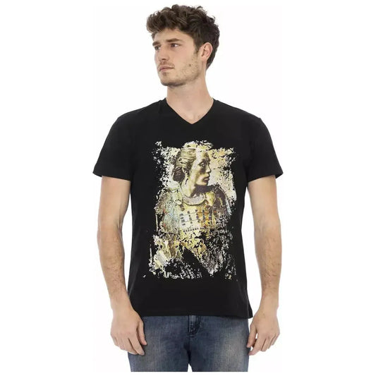 Trussardi Action Black Cotton Men T-Shirt Trussardi Action