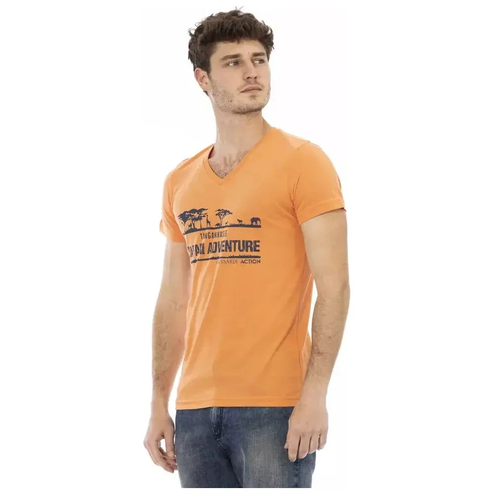 Trussardi Action Orange Cotton Men's T-Shirt 1728,67345744032,Clothing,Men,Men - Clothing,New with tags,Orange,T-Shirts - Clothing,T-Shirts - Men - Clothing,T-Shirts - T-Shirts - Clothing,Trussardi Action,XL