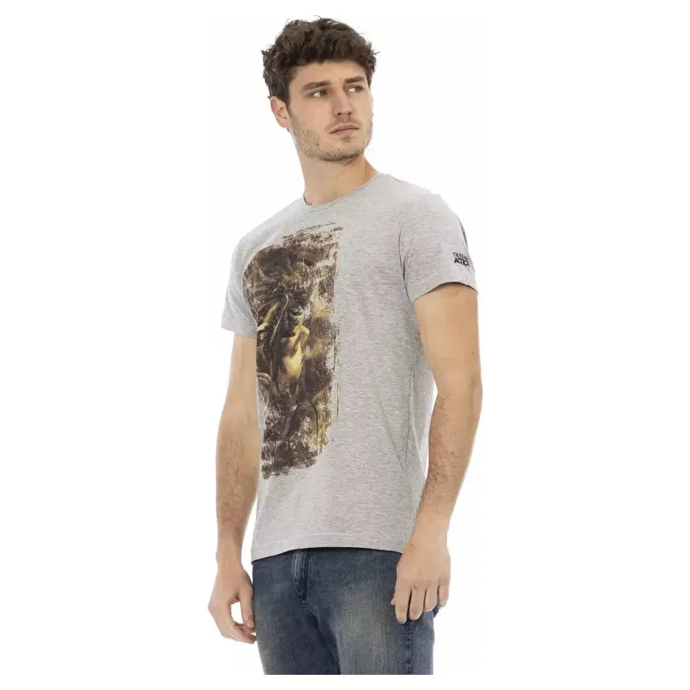 Trussardi Action Gray Cotton Men T-Shirt Trussardi Action