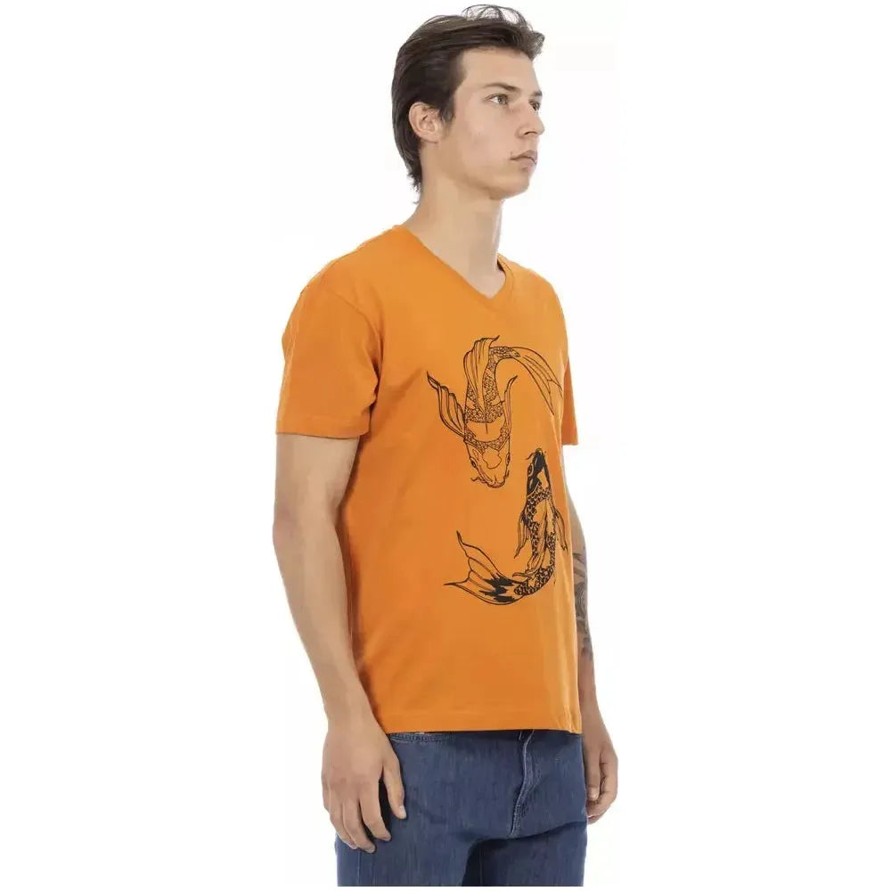 Trussardi Action Orange Cotton Men T-Shirt Trussardi Action