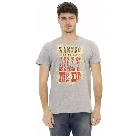 Trussardi Action Gray Cotton Men T-Shirt Trussardi Action