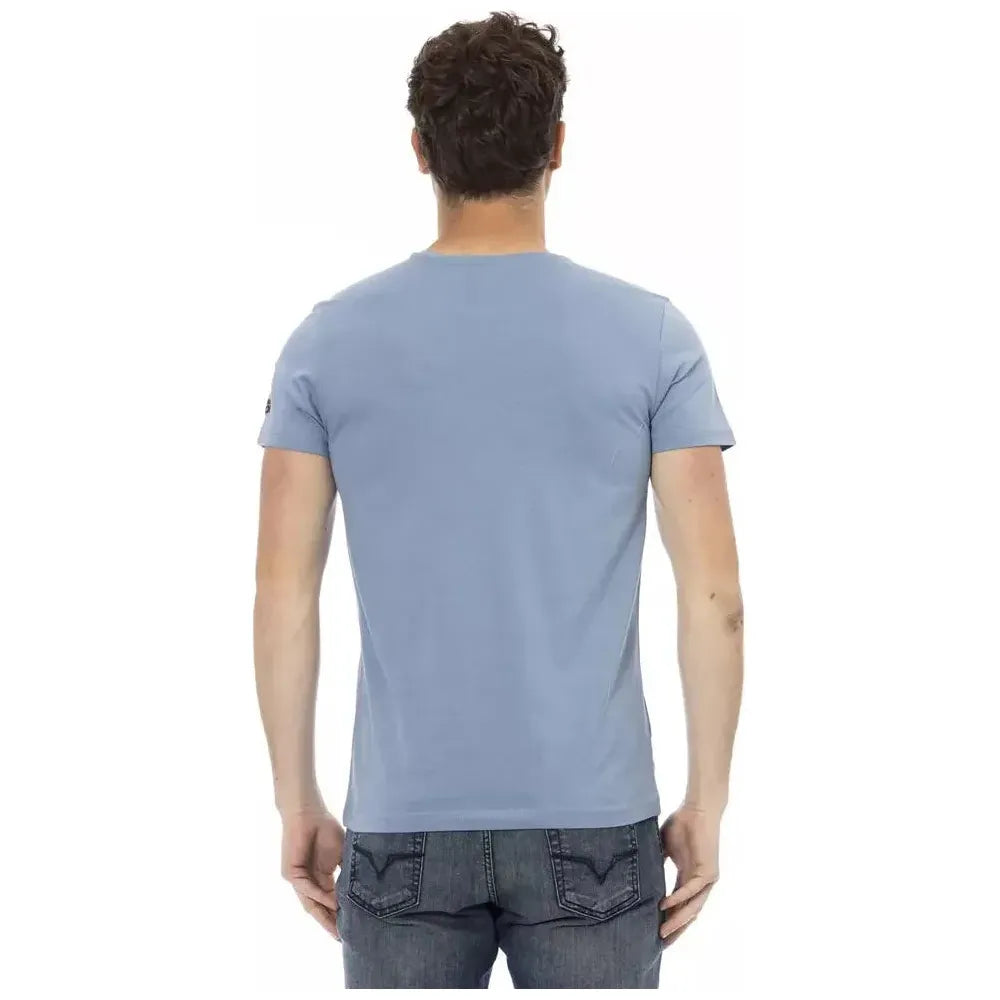 Trussardi Action Light Blue Cotton Men T-Shirt Trussardi Action