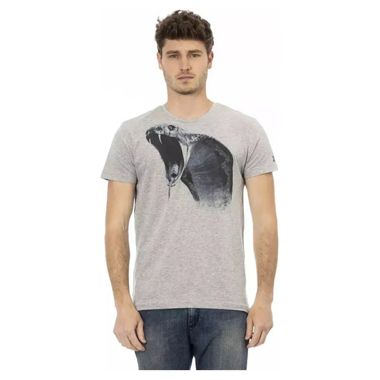 Trussardi Action Gray Cotton Men T-Shirt Trussardi Action